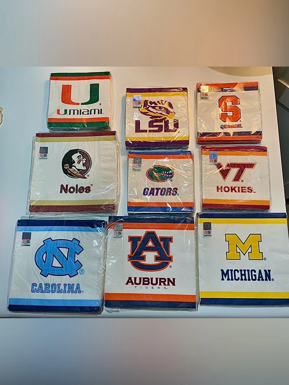 NCAA College Team Napkins Lot Craft Decoupage – Partial Packs for Parties & DIY